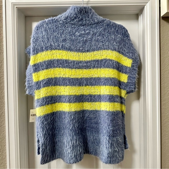 Anthropologie Pilcro Mock-Neck Short Sleeve Sweater Stripes Size Medium NWT - Picture 9 of 14